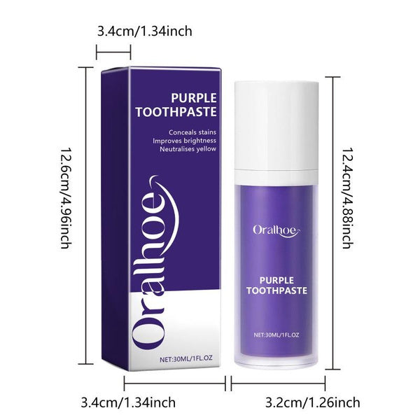 1/5Pcs 30Ml Purple Toothpaste for Teeth Whitening, Color Corrector Purple Toothpaste, Purple Teeth Whitening Toothpaste, Teeth Whitener