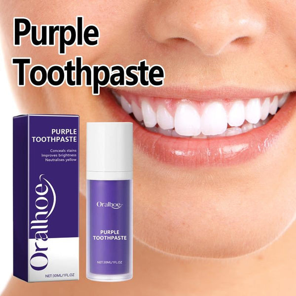 1/5Pcs 30Ml Purple Toothpaste for Teeth Whitening, Color Corrector Purple Toothpaste, Purple Teeth Whitening Toothpaste, Teeth Whitener